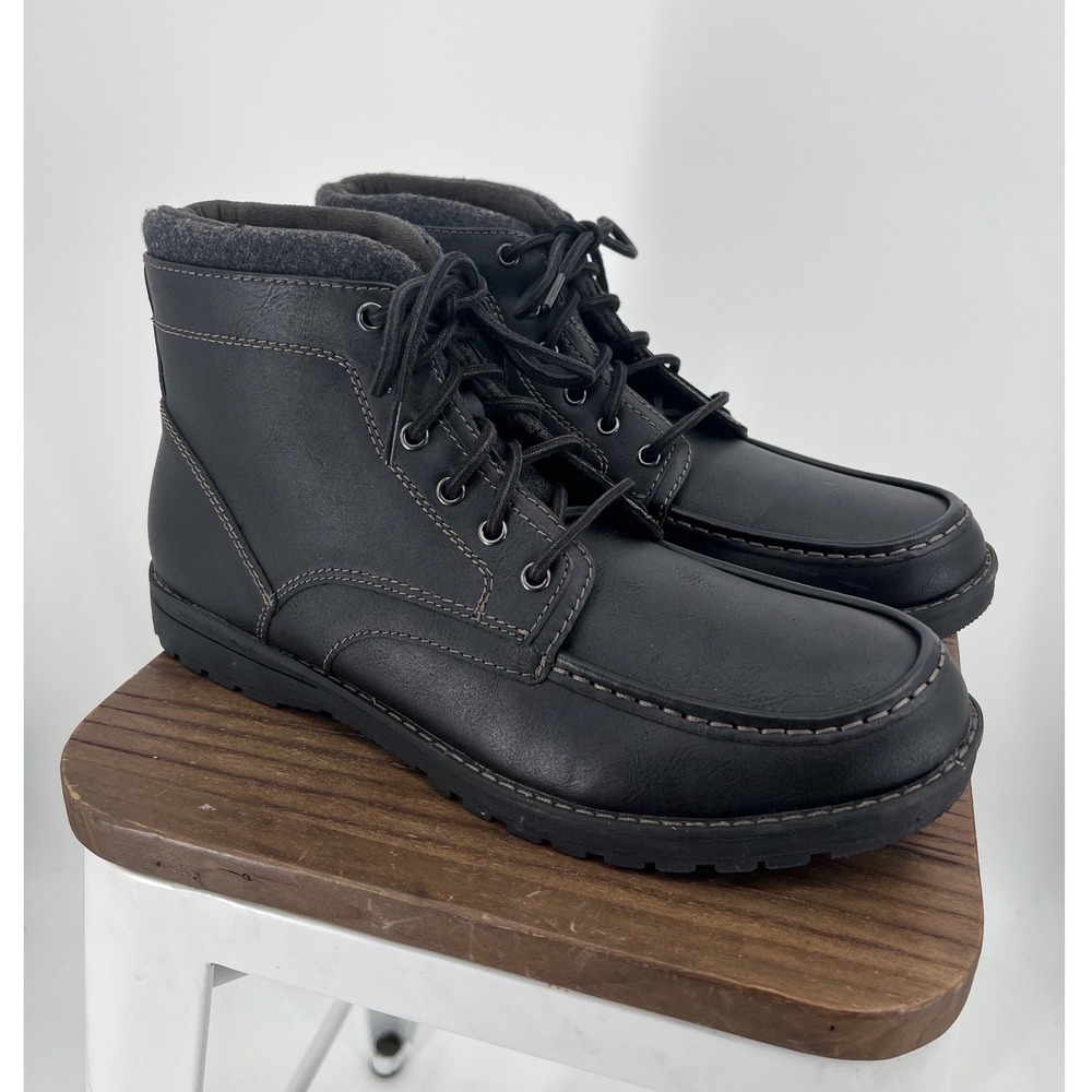 Eastland Drake Mens Black Moc Toe Lace Up Boots Memory Foam 4714-01 Size 13D